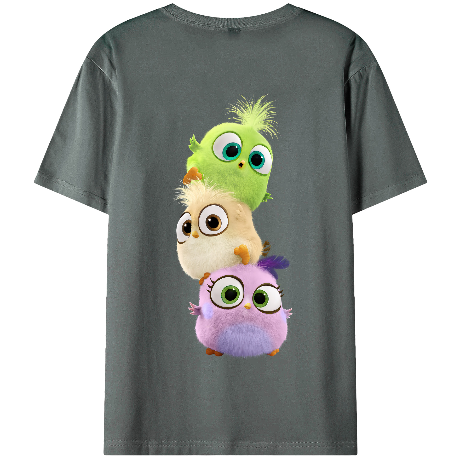 （画像用） Angry Birds アングリーバード 綿100％半袖Tシャツ（背面プリント）